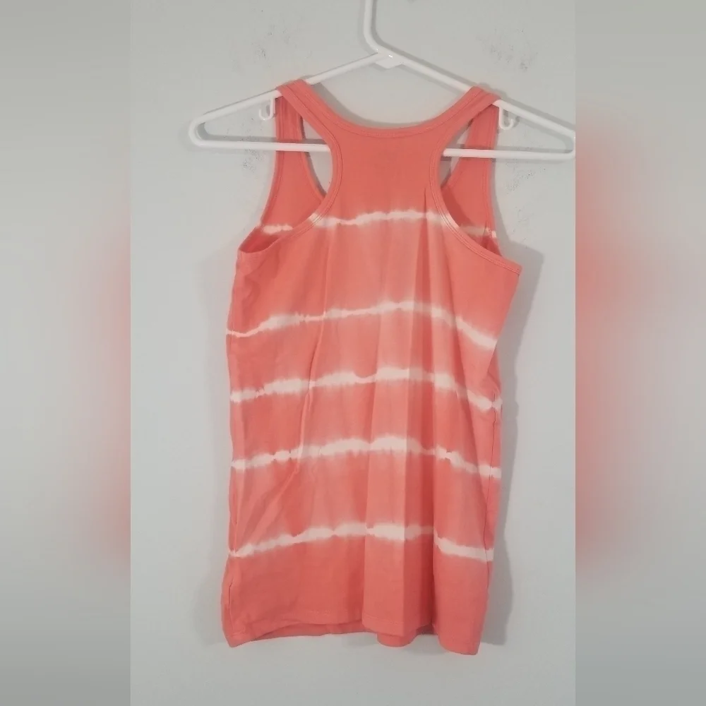 Old Navy Tie Dye Pink and White Wash Racerback Tank Top. Size 14 XL Fitted Kids.
